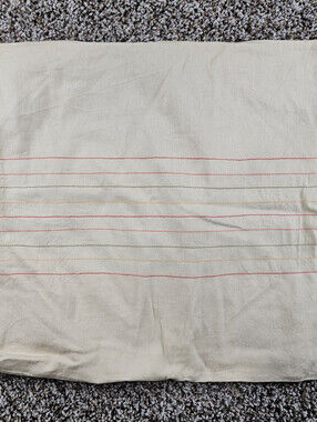Liz Claiborne Pillow Sham Beige with Embroidered Stripe 17.5" Square